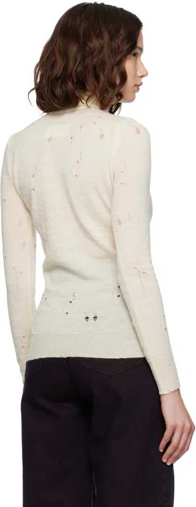 Mm6 Maison Margiela Cream Virgin Wool Turtleneck Sweater
