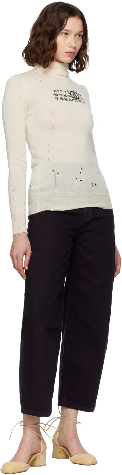 Mm6 Maison Margiela Cream Virgin Wool Turtleneck Sweater