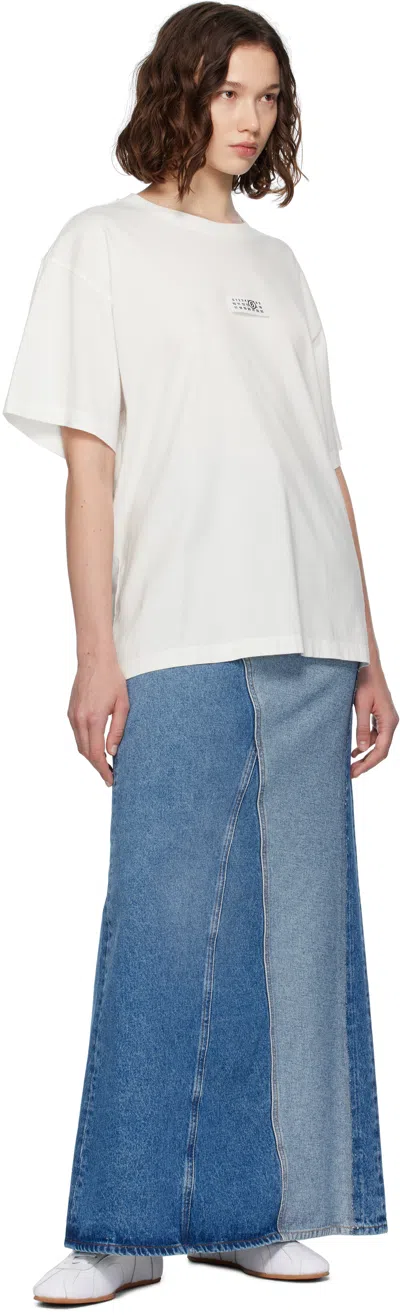 Mm6 Maison Margiela Blue Faded Denim Maxi Skirt