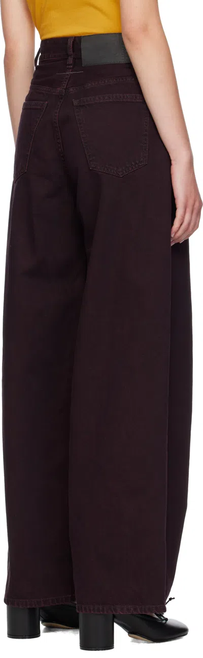 Mm6 Maison Margiela Burgundy Wide-leg Jeans