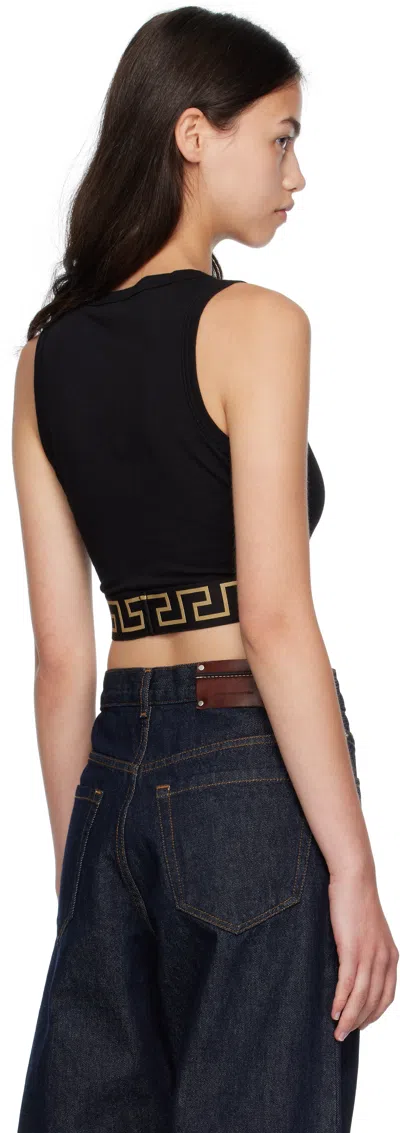 Versace Jersey Top With Topeka Bi-stretch Organic Cotton In Black