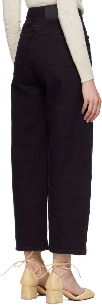 Mm6 Maison Margiela Burgundy Barrel-leg Jeans