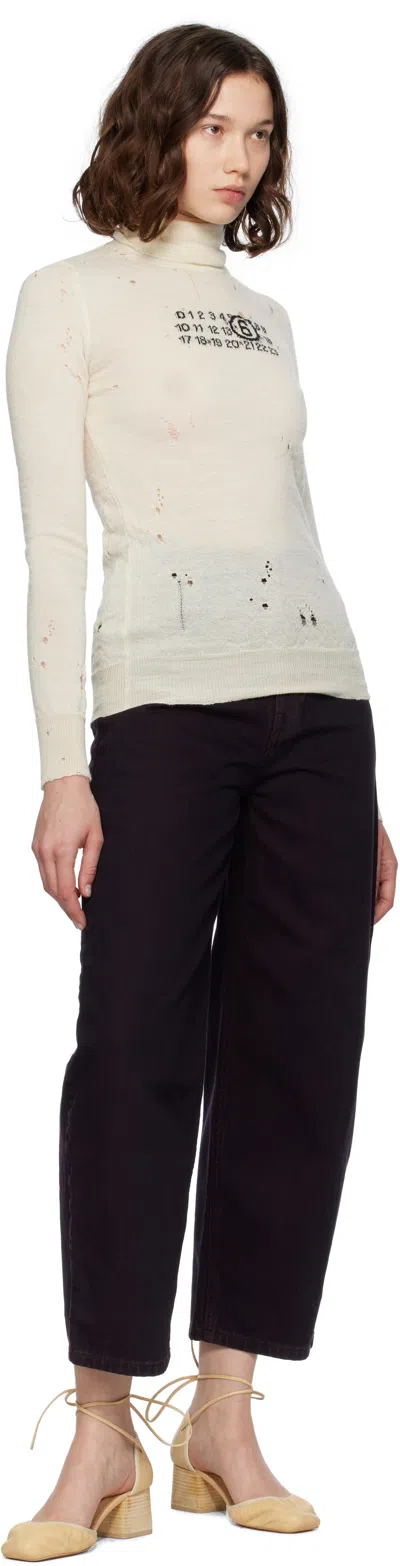 Mm6 Maison Margiela Burgundy Barrel-leg Jeans