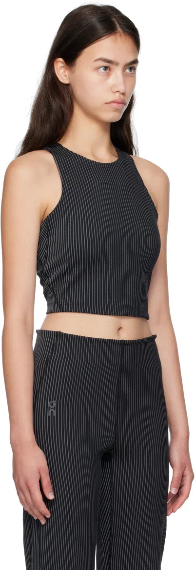 On Black All-day Ribbed Crop Sport Top