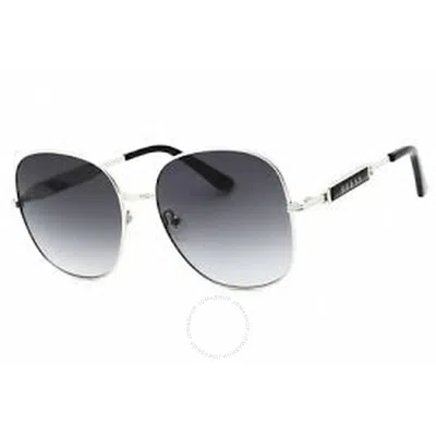 Guess Factory Smoke Gradient Oval Ladies Sunglasses Gf6190 10b 58