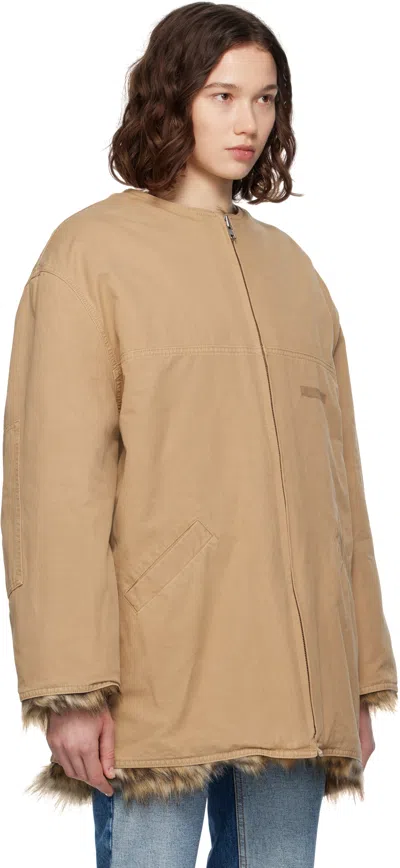Mm6 Maison Margiela Tan Cotton Canvas Sports Jacket