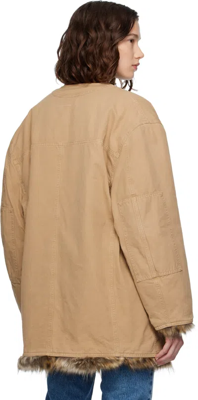 Mm6 Maison Margiela Tan Cotton Canvas Sports Jacket