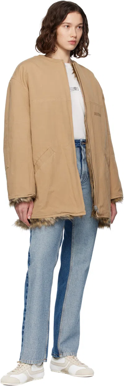 Mm6 Maison Margiela Tan Cotton Canvas Sports Jacket