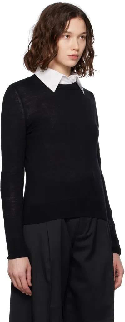 Mm6 Maison Margiela Elbow Patch Sweater In Black
