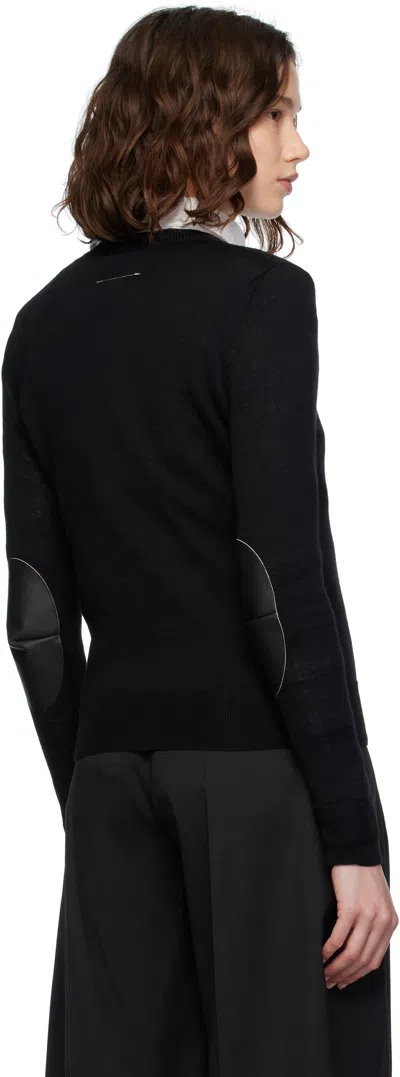 Mm6 Maison Margiela Elbow Patch Sweater In Black