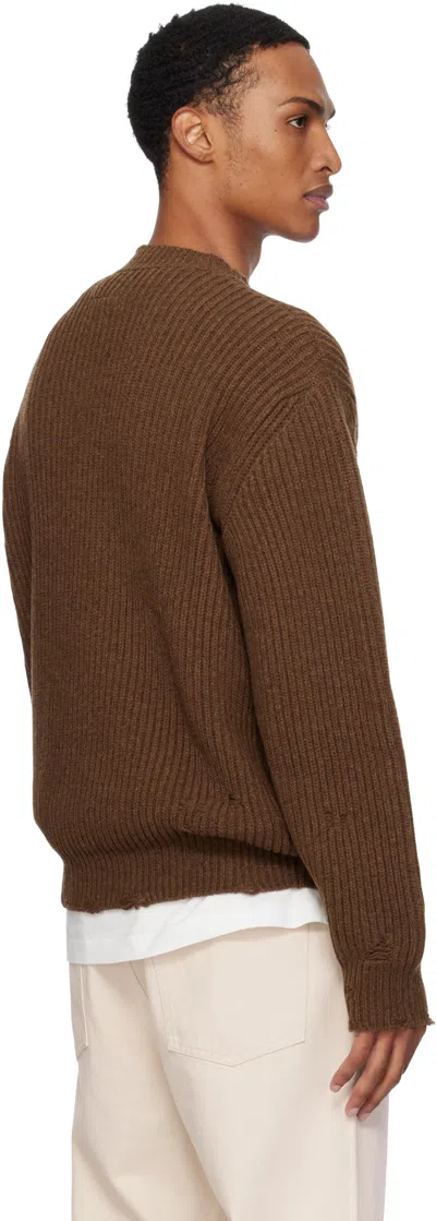 Mm6 Maison Margiela Mm6 V-neck Sweater Brown Melange