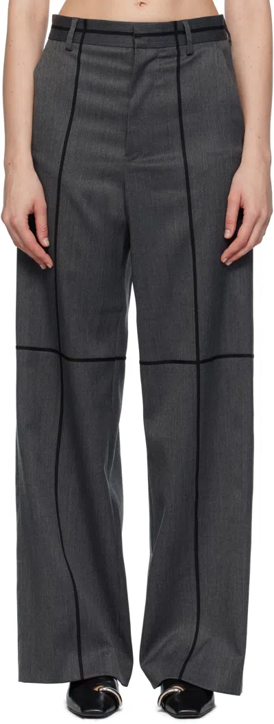 Mm6 Maison Margiela Gray Tailoring Wool Trousers
