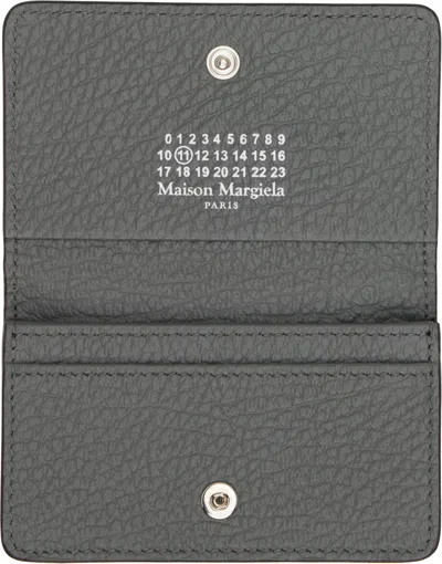 Maison Margiela Gray Grained Leather Card Holder