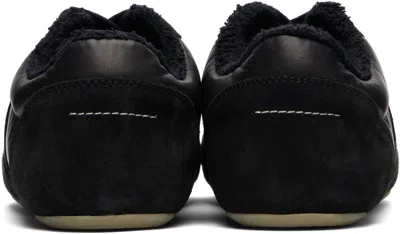 Mm6 Maison Margiela Black Leather And Suede Anatomic Sneakers
