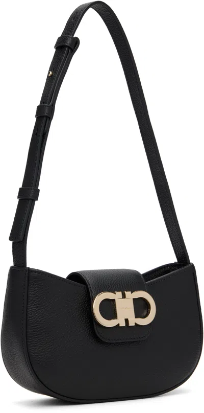 Ferragamo Gabry Black Calf Leather Shoulder Bag