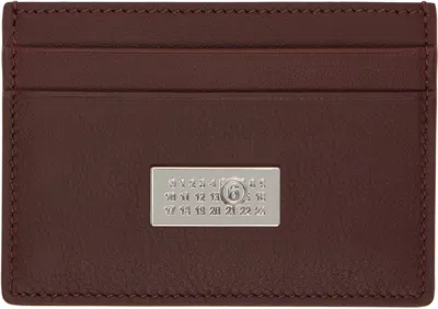 Mm6 Maison Margiela Burgundy Numeric Card Holder