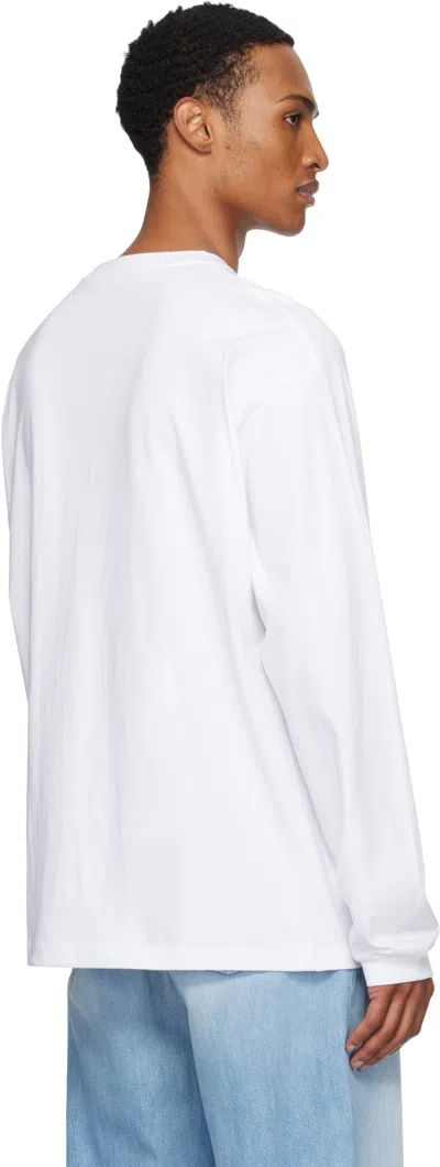 We11 Done Logo-print Long-sleeved T-shirt In White