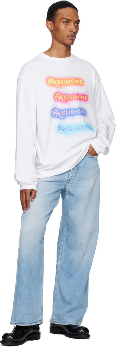 We11 Done Logo-print Long-sleeved T-shirt In White