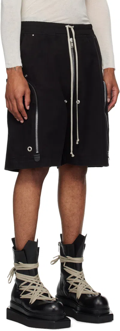 Rick Owens Drawstring Elastic Waist Shorts In Black