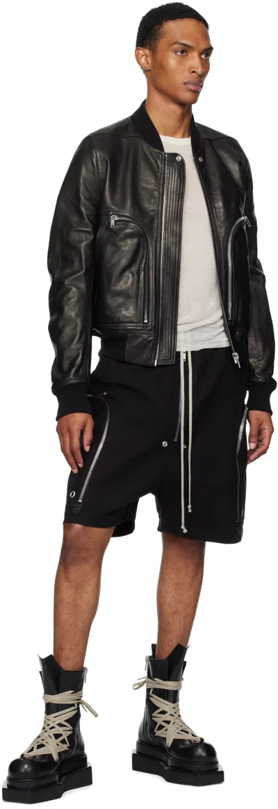 Rick Owens Drawstring Elastic Waist Shorts In Black