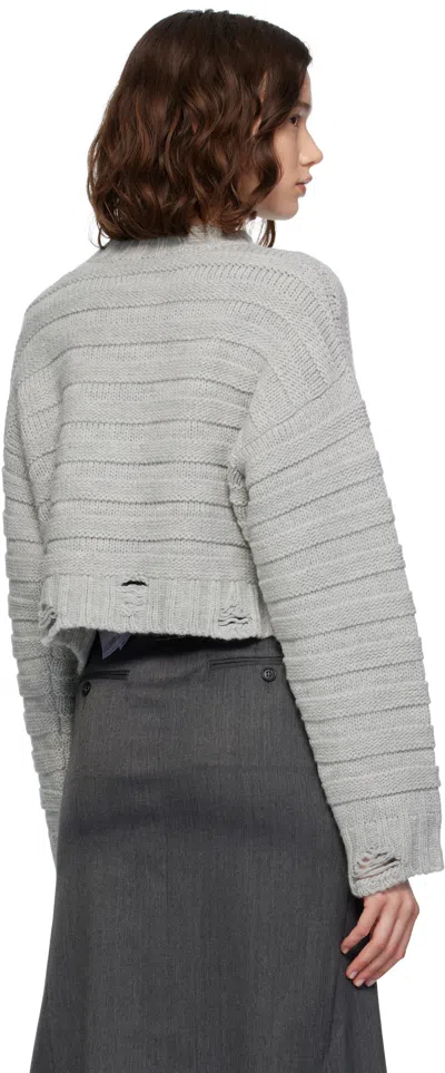 Mm6 Maison Margiela Distressed Knit Crew Neck Sweater