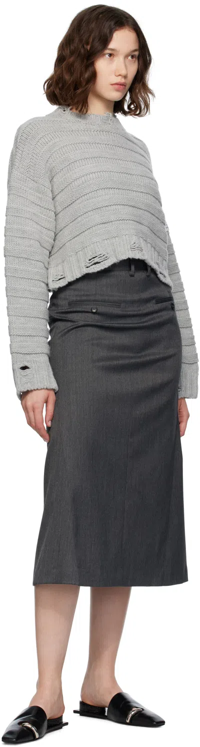 Mm6 Maison Margiela Distressed Knit Crew Neck Sweater