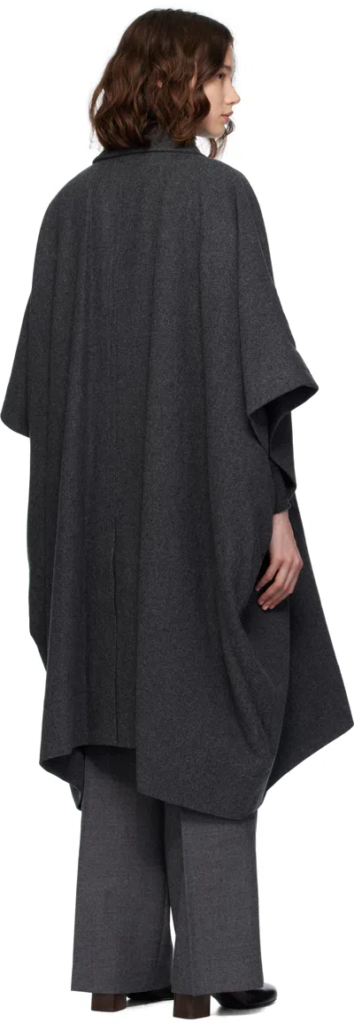 Mm6 Maison Margiela Grey Coat With Wool Trim In Gray