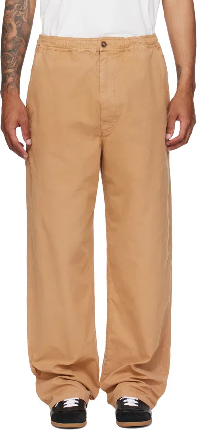 Mm6 Maison Margiela Beige Cotton Canvas Trousers In Brown