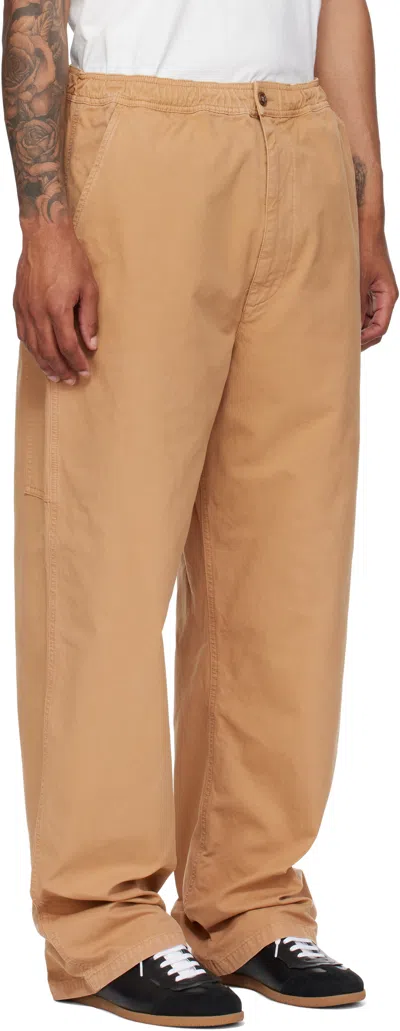 Mm6 Maison Margiela Beige Cotton Canvas Trousers In Brown