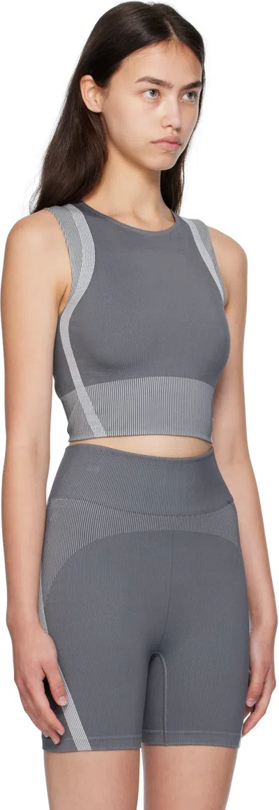 On Gray Studio Knit Crop Sport Top In Gray