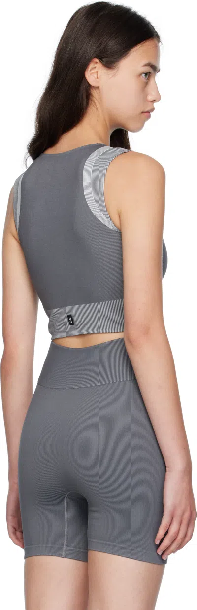 On Gray Studio Knit Crop Sport Top In Gray