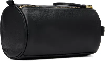Fred Perry Black Leather Beauty Case In Black