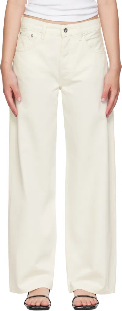Anine Bing White Straight Leg Jeans