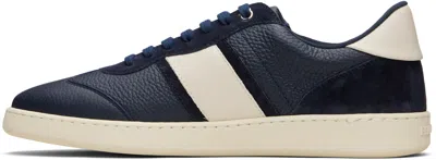 Ferragamo Low-top Blue Calfskin Sneakers In Multi