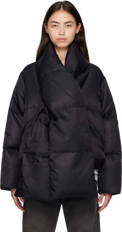 Mm6 Maison Margiela Black Scarf Down Jacket