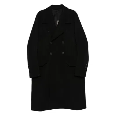 Rick Owens Officer Coat Structured Wide Lapels In Black