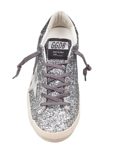 Golden Goose Super-star Classic With List Glitter Upper Toe Tongue And Heel Laminated Star Sneakers Grey In Silver