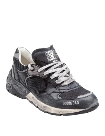 Golden Goose Black Leather And Mesh Running Dad Sneakers In Black