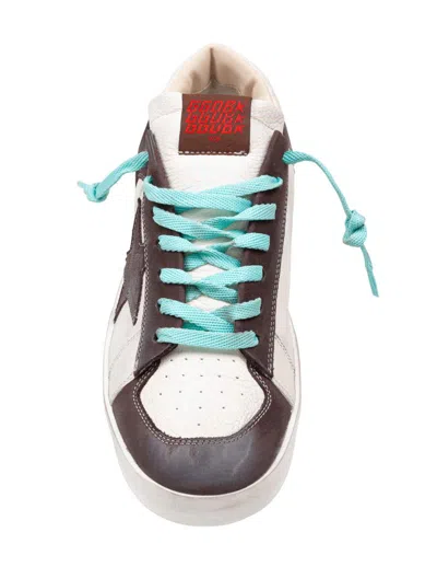 Golden Goose Stardan Two-tone Distressed Finish Leather Sneakers Shoes In Brown