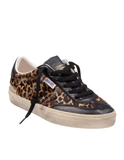 Golden Goose Soul Star Sneakers In Leopard-print Pony Skin With Black Nappa Leather Heel Tab And Ins