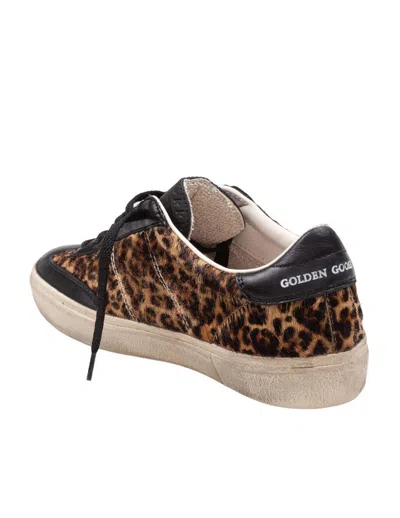 Golden Goose Soul Star Sneakers In Leopard-print Pony Skin With Black Nappa Leather Heel Tab And Ins
