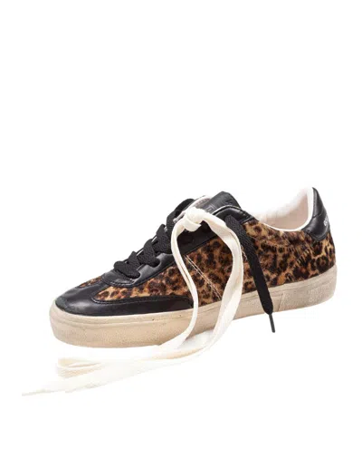Golden Goose Soul Star Sneakers In Leopard-print Pony Skin With Black Nappa Leather Heel Tab And Ins