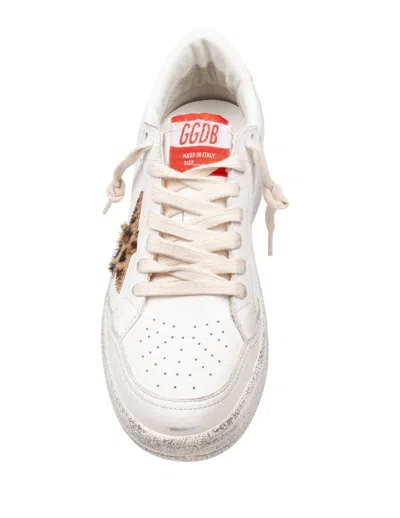 Golden Goose Leopard-print Leather Star Sneakers In White