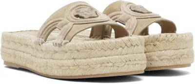 Versace Beige Medusa '95 Platform Espadrille Sandals