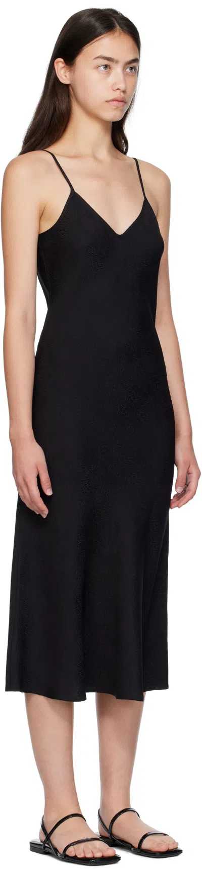 Silk Laundry Black 90s Midi Dress In Black