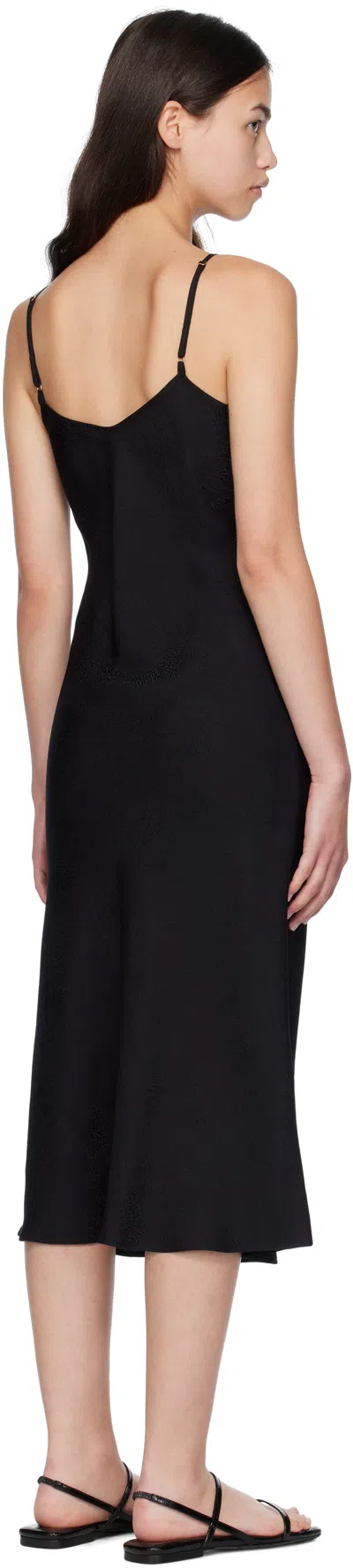 Silk Laundry Black 90s Midi Dress In Black