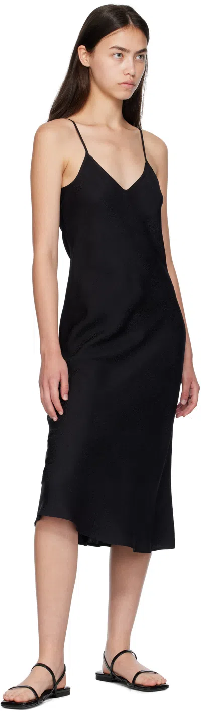 Silk Laundry Black 90s Midi Dress In Black