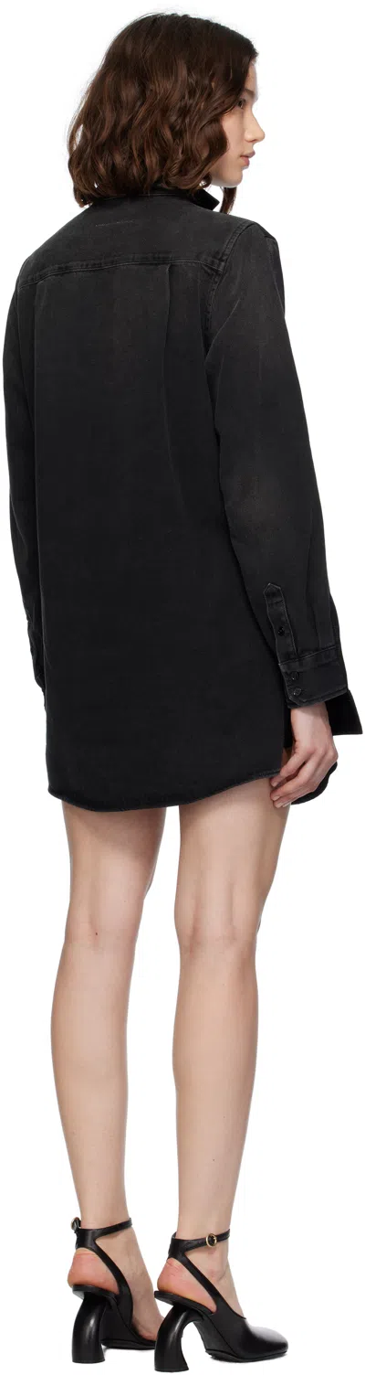 Mm6 Maison Margiela Black Satin Minidress