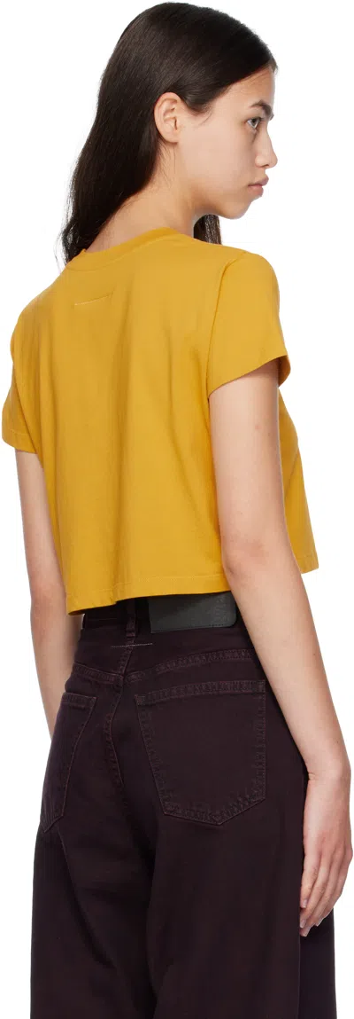 Mm6 Maison Margiela Cropped T-shirt In Yellow