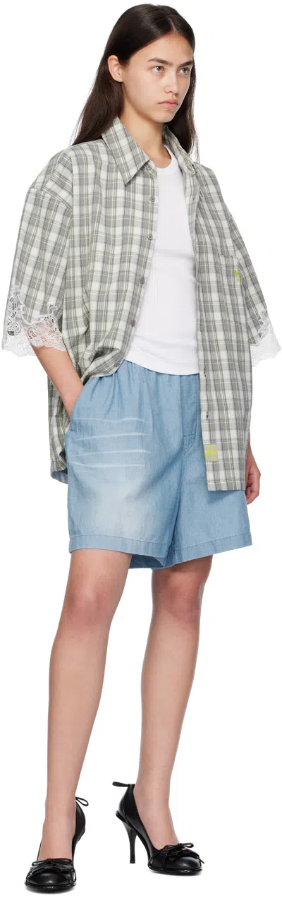 Acne Studios Blue Logo Stamp Shorts